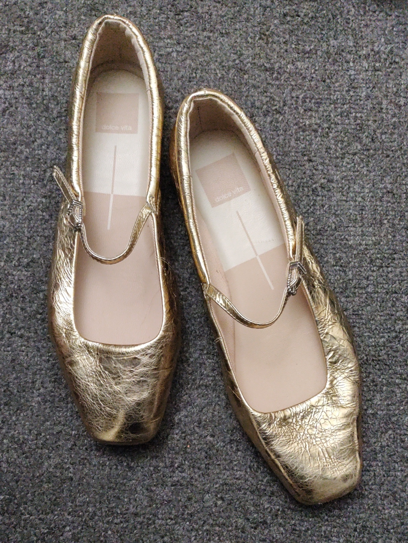 Dolce Vita Metallic Gold Mary Jane Flats